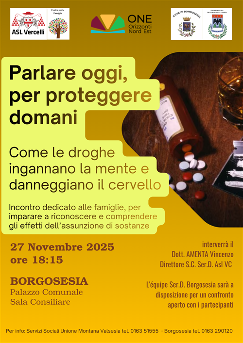 Parlare oggi, per proteggere domani. Come le droghe ingannano la mente e danneggiano il cervello