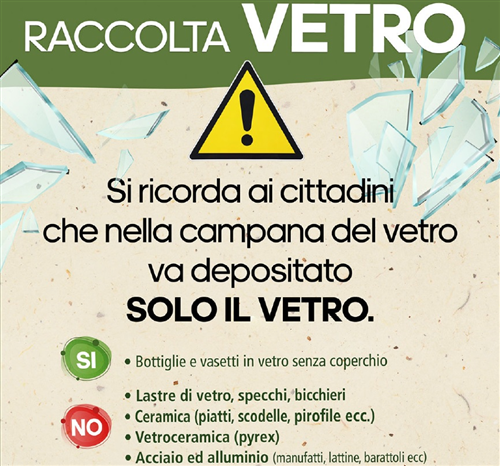 Corretto deposito del vetro nelle campane
